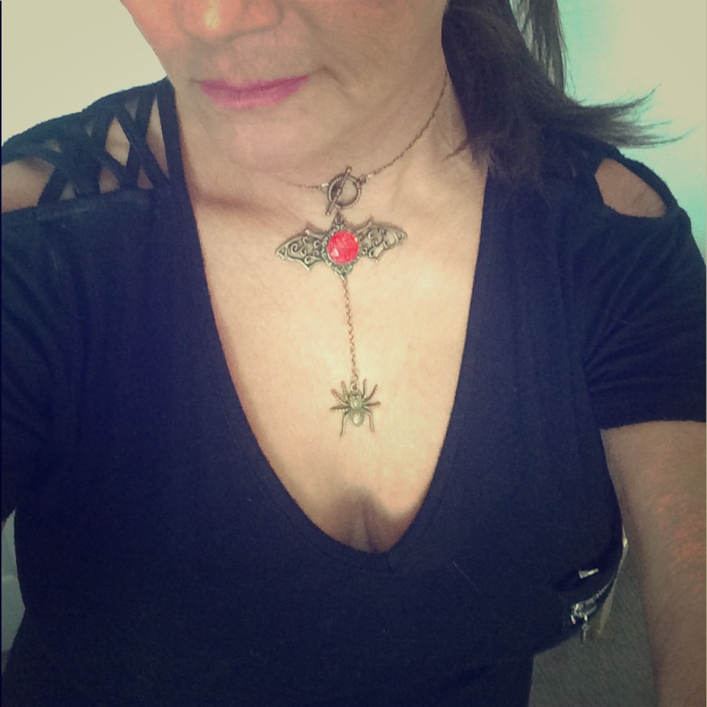 Halloween dragon choker with 6” chain drop.